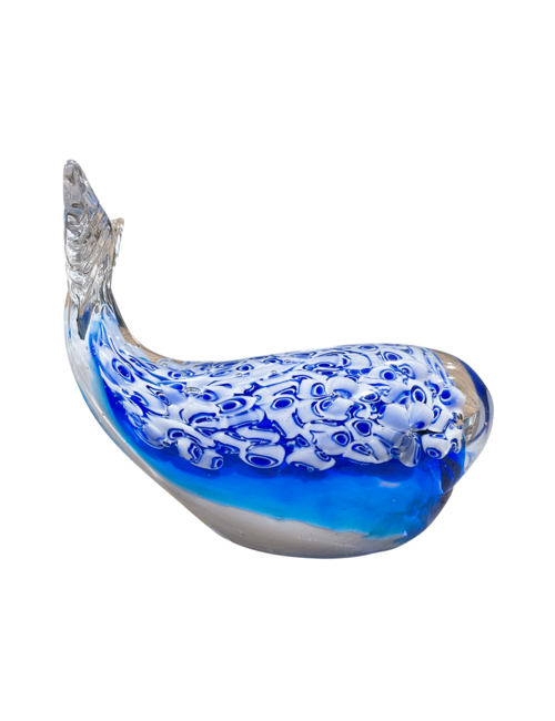 SKY BLUE GLASS BLOWN WHALE