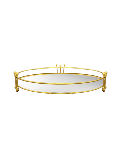 LARGE ROUND GOLD BUCKLE DISPLAY MIRROR BASE