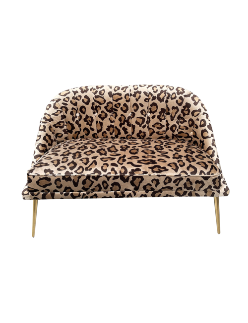 LEOPARD PRINT 2 SEAT SOFA Furniture Sofas Armchairs Affordable Luxury Living Interior Warehouse Sofa Fabric Beige