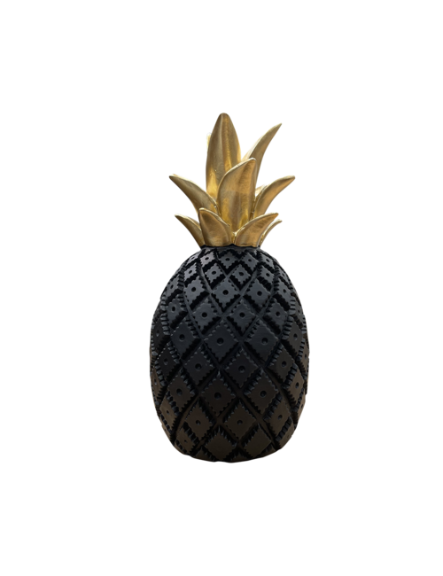 LARGE BLACK PINEAPPLE GOLD TOP