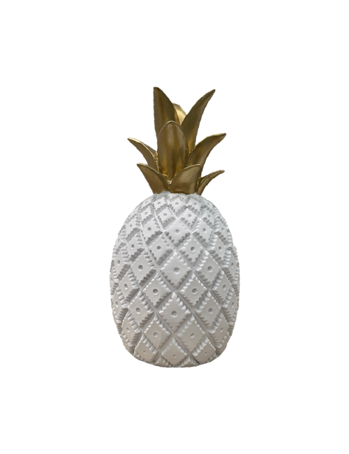 LARGE WHITE PINEAPPLE GOLD TOP