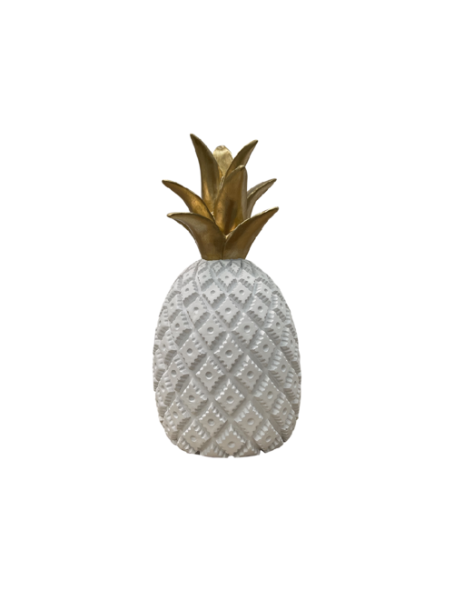 SMALL WHITE PINEAPPLE GOLD TOP