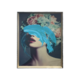 ACRYLIC - LADY WITH PASTEL FLOWER HAIR AND BLUE SPLASH 