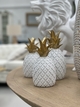 SMALL WHITE PINEAPPLE GOLD TOP