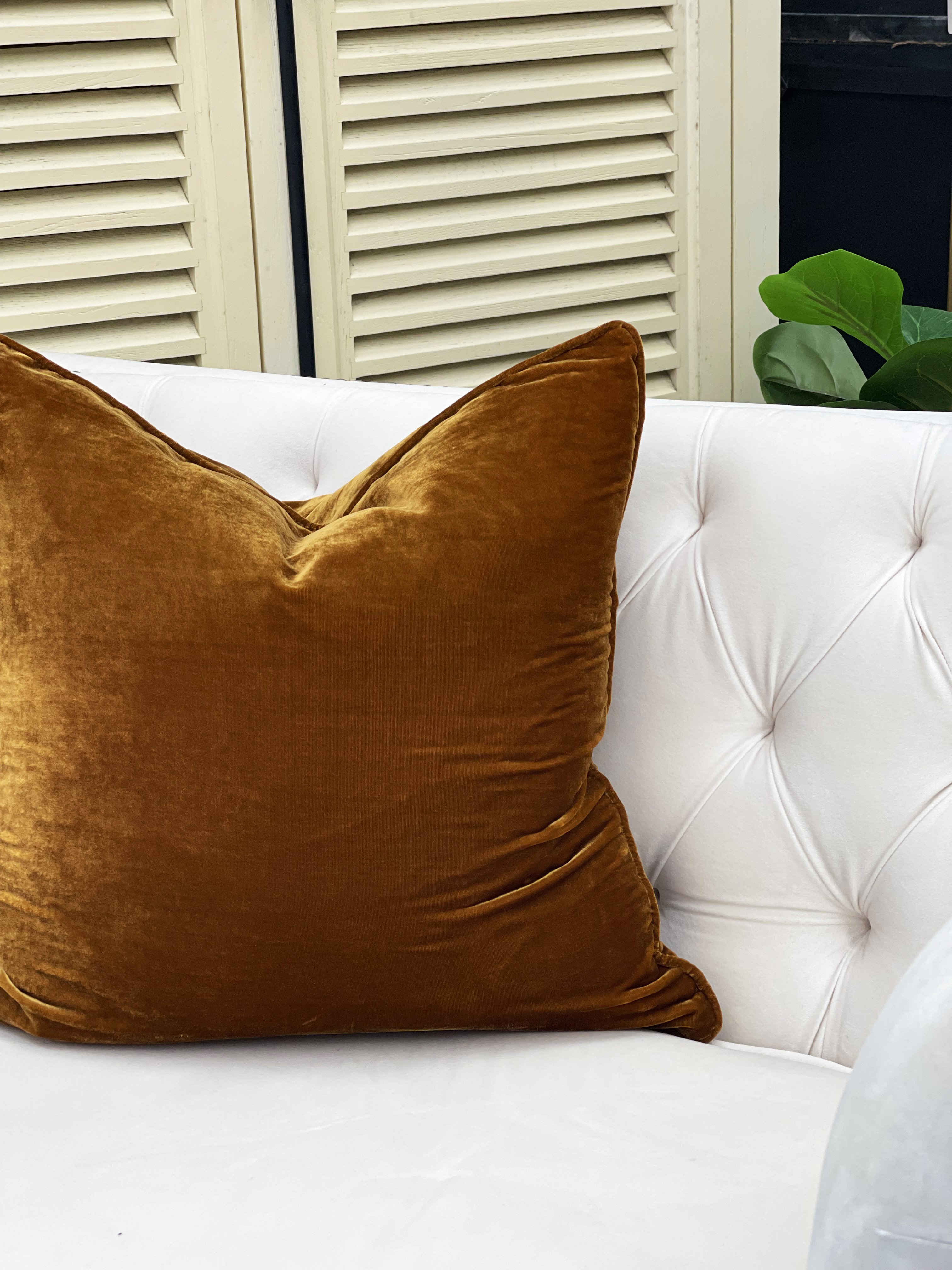 Gold crushed sale velvet cushions