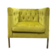 RONAN CHAIR IN MUSTARD VELVET SQUARE ARM GOLD LEG