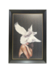 Lady With Dove Head Black/Gold Framed Art