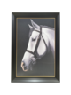 WHITE HORSE BLACK/GOLD FRAMED ART