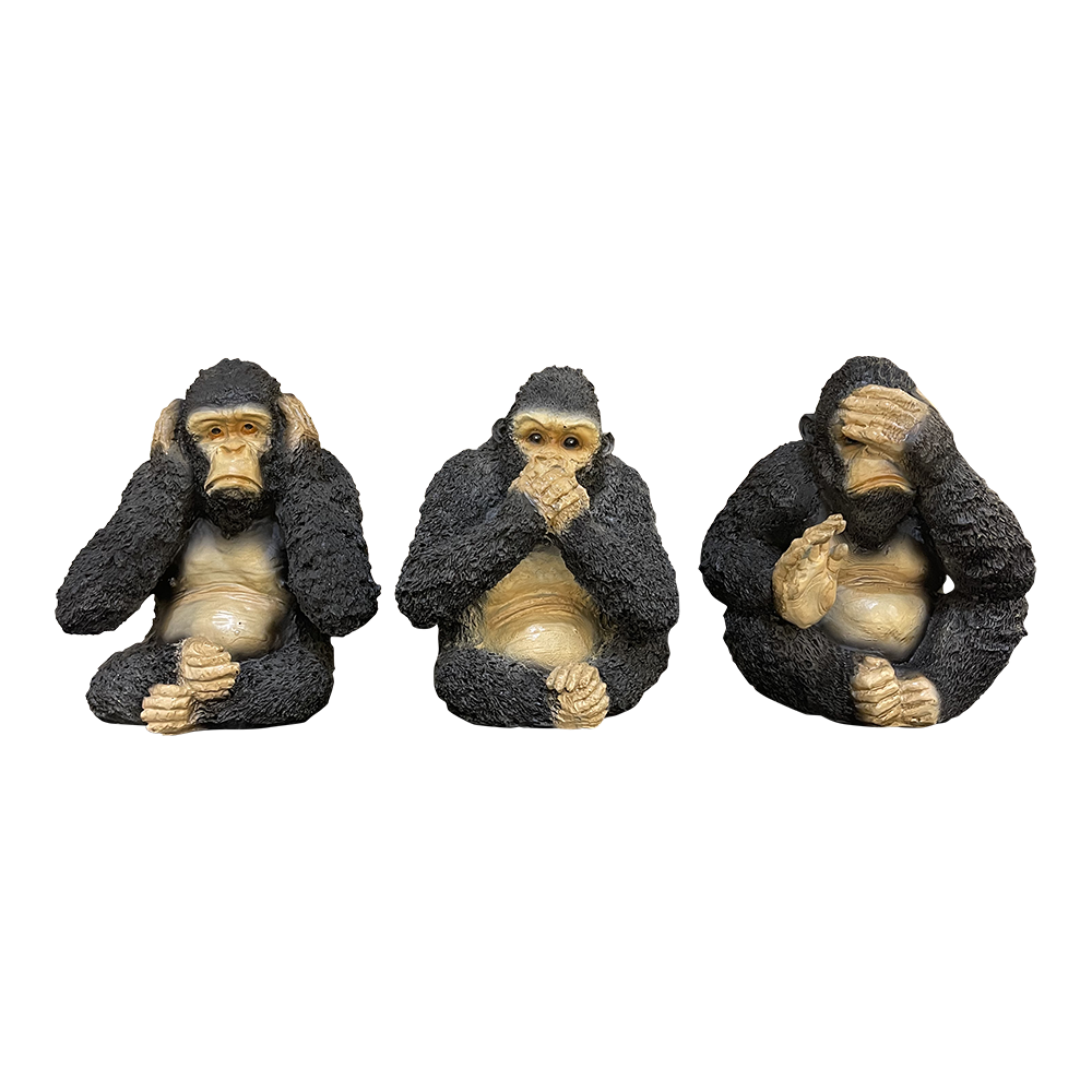 SET OF 3 SEE NO EVIL GORILLAS - Decor-Home Decor : Affordable | Luxury ...