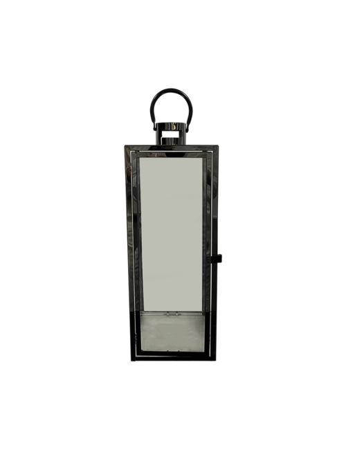 LARGE RECTANGLE BLACK METAL LANTERN