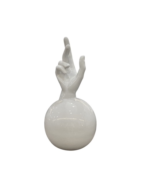 GLOSS WHITE HAND VASE