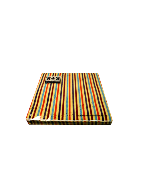 NAPKINS RED& YELLOW MULTISTRIPE