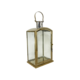 MEDIUM ROUND TOP SQUARE GOLD METAL LANTERN